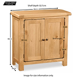 Zelah Oak Mini Cupboard - Size Guide