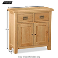 Zelah Oak Mini Sideboard - Size Guide