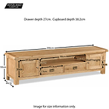 Zelah Oak 200cm TV Stand - Size Guide