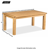 Zelah Oak 150cm Dining Table - Size Guide