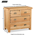 Zelah Oak 2 over 2 Drawer Chest of Drawers - Size Guide