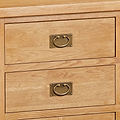 Zelah Oak 5 Drawer Tallboy Chest - Close Up of Tallboy Drawers