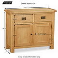 Size guide - Zelah Oak Small Sideboard