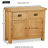 Size guide - Zelah Oak Small Sideboard