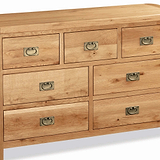 Zelah Oak 3 over 4 Chest of Drawers - Close Up of Drawer Fronts
