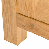 close up of solid wood legs on the Roseland Oak Small Larder Unit 