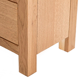 Surrey Oak 5 drawer tallboy chest of 5 drawers - Close up of  feet of tallboy