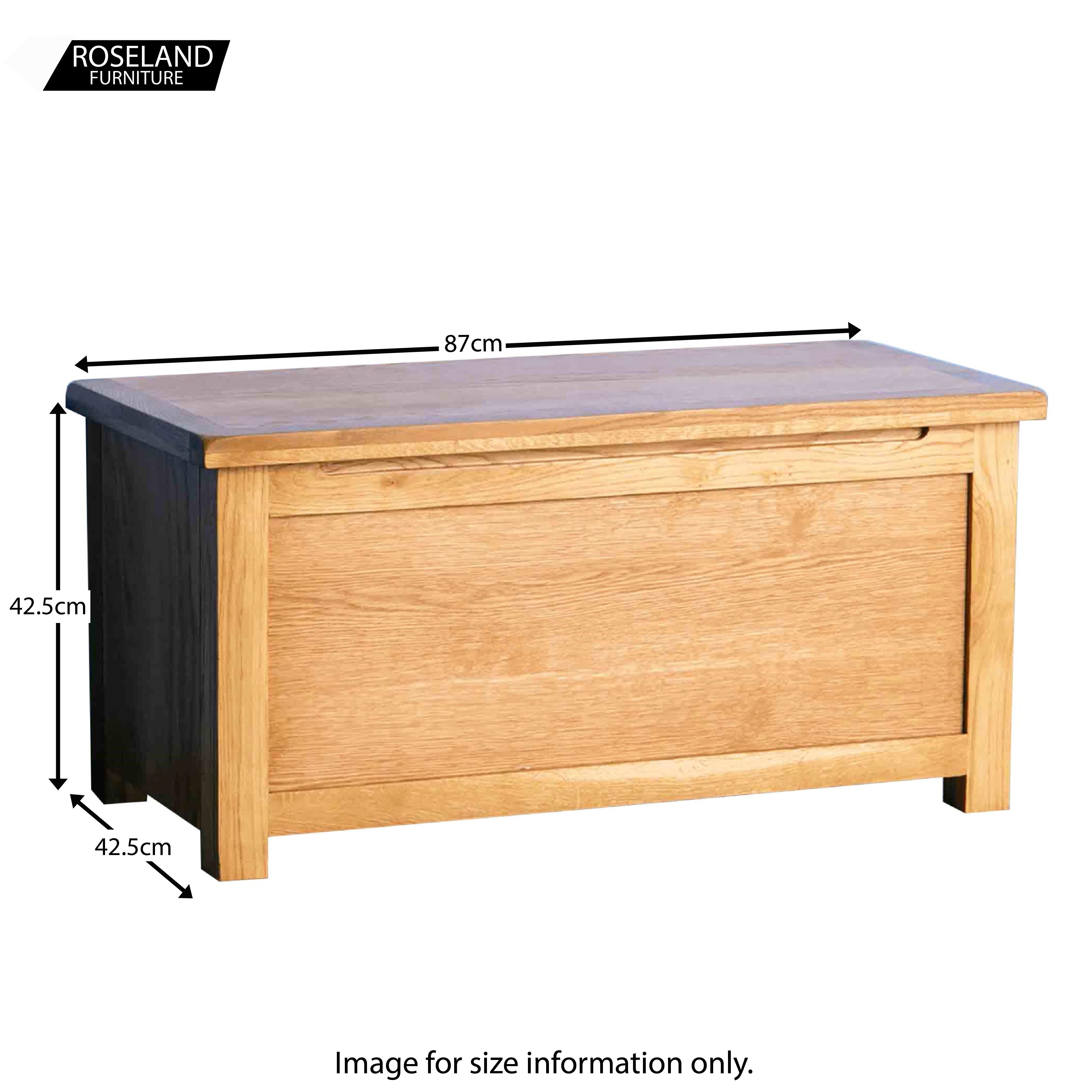 Surrey Oak Blanket Box with Sprung Top, Solid Wood | Rustic Waxed Oak