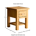 London Oak Lamp Table - Size guide