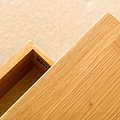 Open drawer on a London Oak Telephone Table by Roseland Furniture