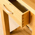 Dovetail joints on the London Oak Telephone Table by Roseland Furniture
