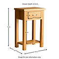 London Oak Telephone Table - Size guide