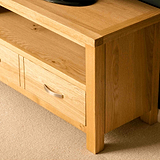 Drawer closed on a London Oak 90cm TV Stand