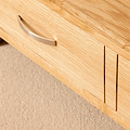 Metal handle on a London Oak Corner TV Stand