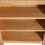 London Oak Small Bookcase - Close up of shelves looking down on them