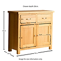 London Oak Small Sideboard - Size guide