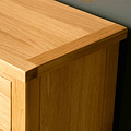 Close up of the top surface of a London Oak Small Sideboard.