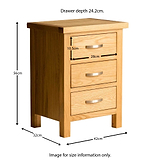 The London Oak Bedside - size guide
