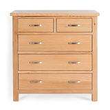 London Oak 2 over 3 Drawer Chest by Roseland Furniture