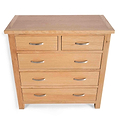 London Oak 2 over 3 Drawer Chest - Looking down on top of Chest