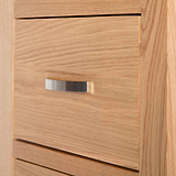 close up of the middle drawer on the  London Oak Chest