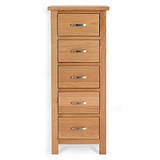 London Oak Tallboy Chest by Roseland Furniture
