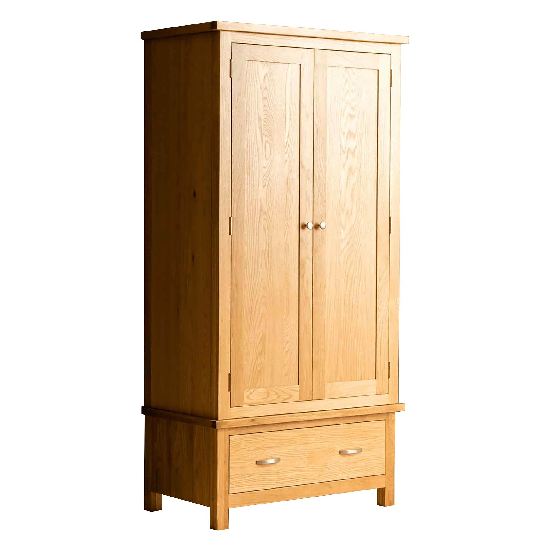London Oak Double Wardrobe by Roseland Furniture.