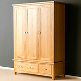 London Oak Large Wardrobe & Drawers designed by Roseland Furniture.