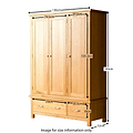 G2625 London Oak Triple Wardrobe with Drawers - Size Guide