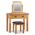Zelah Oak Stool when put with dressing table