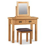 Zelah Oak Stool when put with dressing table