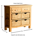 London Oak Console Table with Baskets - Size guide