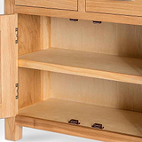 London Oak Mini Sideboard - View of inside the cupboard