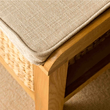 View from above of a London Oak Hall Bench.