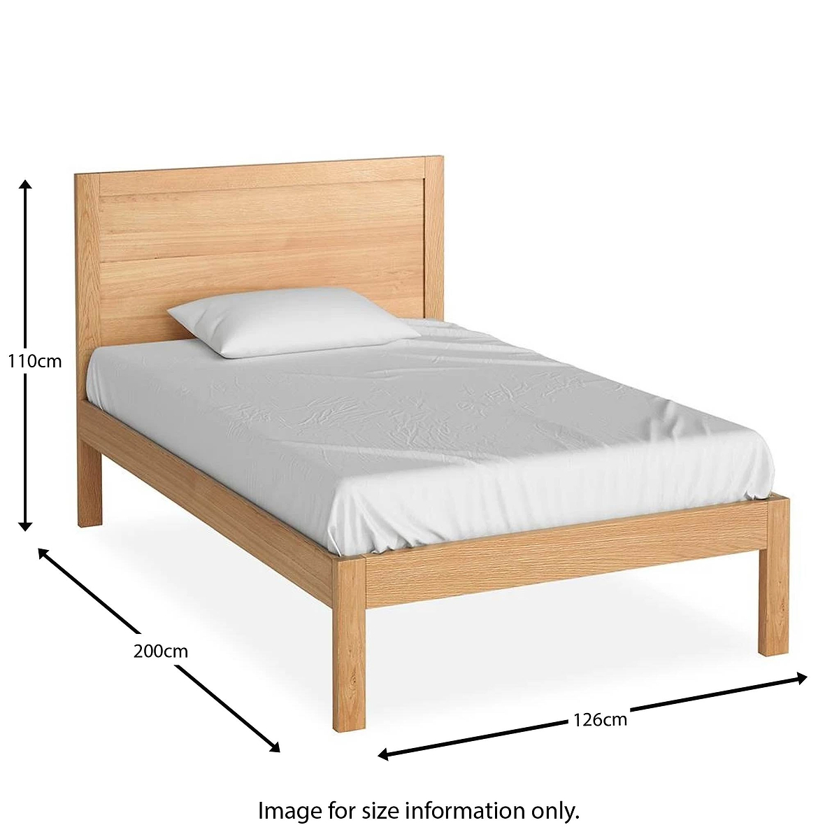 The Abbey Light Oak 4' Bed - size guide