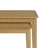 Alba Oak Nest of Tables - Close up of tops of tables