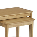 Alba Oak Nest of Tables - Close up of tops of tables