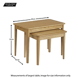 Alba Oak Nest of Tables - Size guide