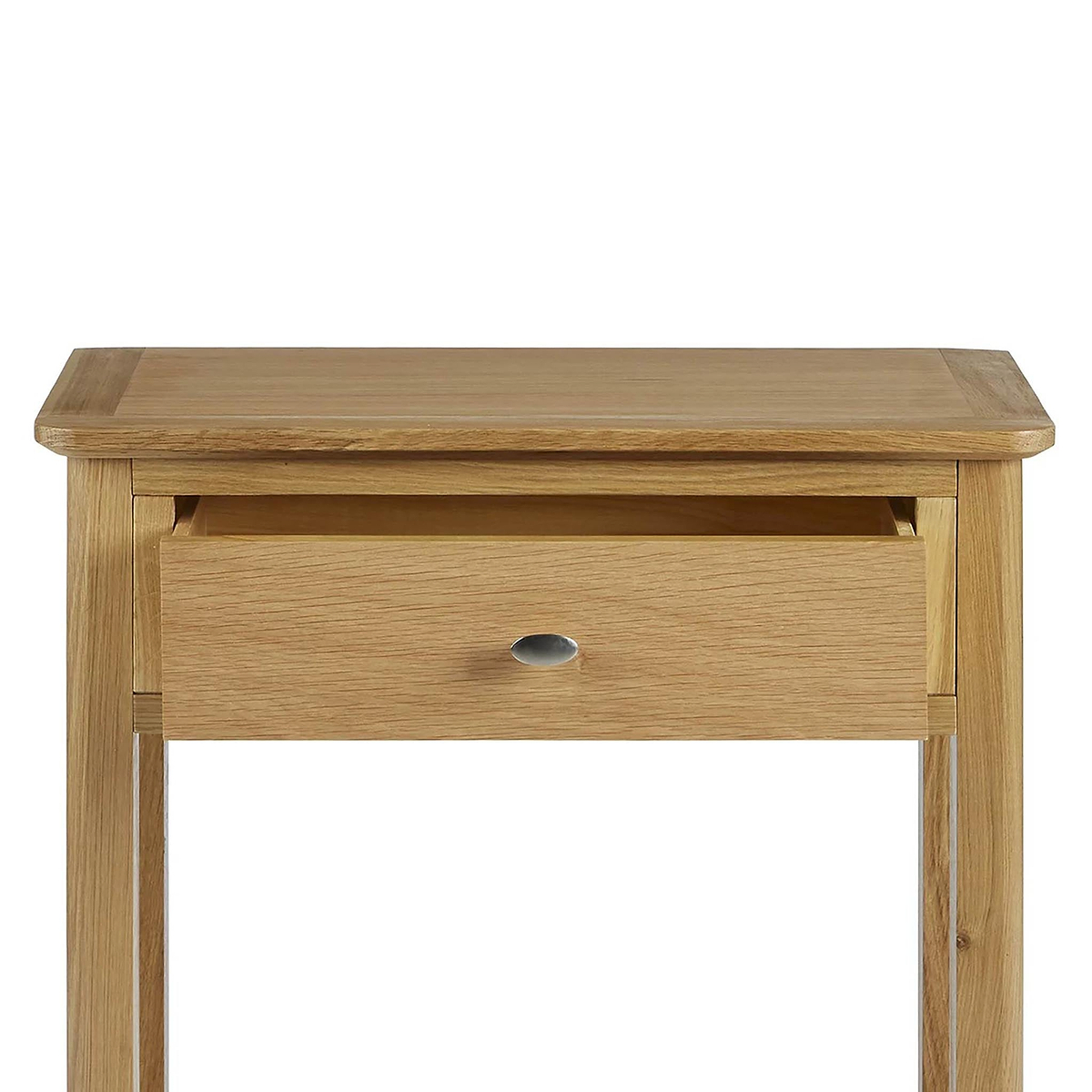 Alba Oak Telephone Table - Close up of drawer front