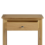 Alba Oak Telephone Table - Close up of drawer front
