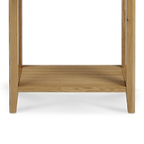 Alba Oak Telephone Table - Close up of lower shelf and legs