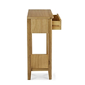 Alba Oak Telephone Table - Side on view with drawer open