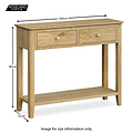 Alba Oak Console Table - Size guide