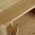 Alba Oak Large 120cm TV Stand - Close up of cupboard top looking down into cupboard