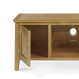 Alba Oak Large 120cm TV Stand - Close up cupboard