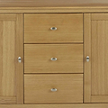 Alba Oak Large Sideboard - Close up of central drawers