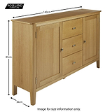 Alba Oak Large Sideboard Unit - Size guide