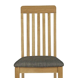 Alba Oak Slatted Dining Chair - Close up of slatted back rest