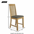 Alba Oak Slatted Dining Chair - Size Guide