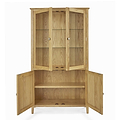 Alba Oak Display Cabinet - Front view with doors open